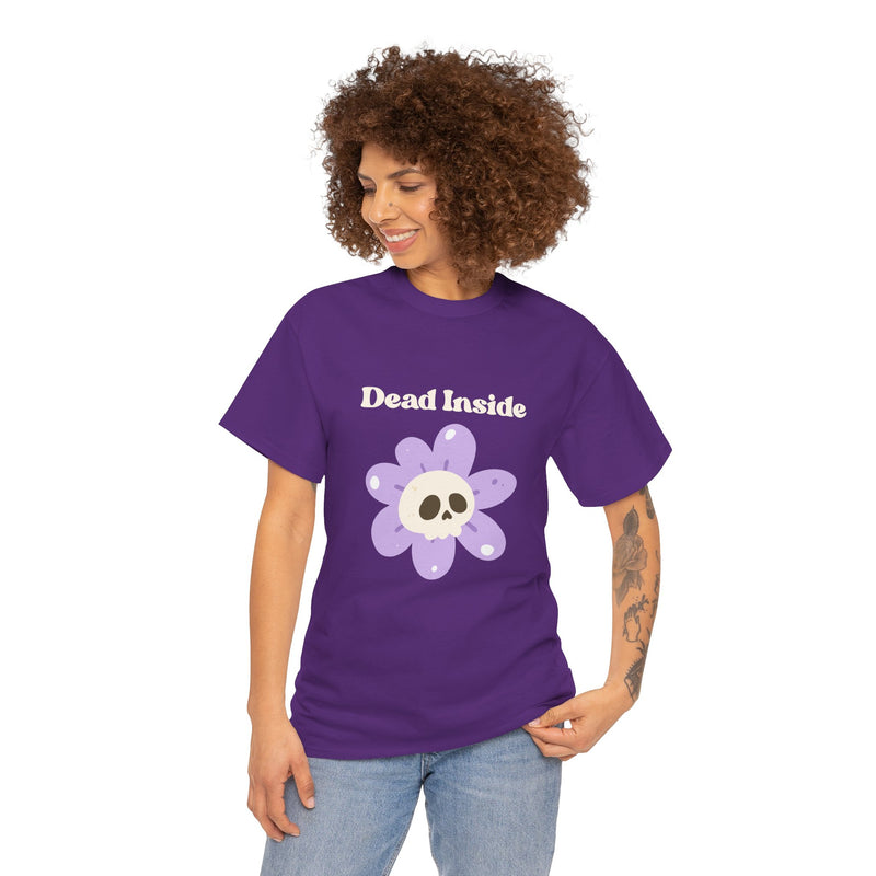 Graphic Tee — "Dead Inside" Skull Flower Mental Health Awareness T-Shirt