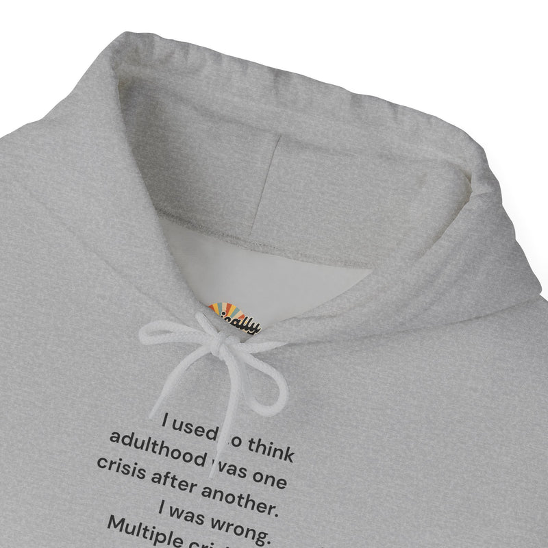 Graphic Text Hoodie — 'Adulthood' Hooded Sweatshirt
