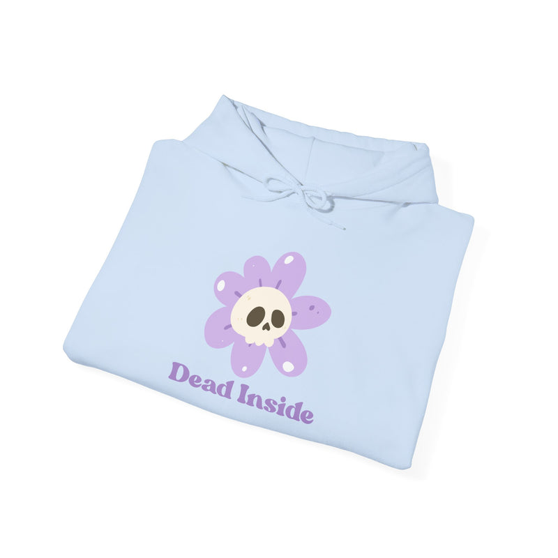 Graphic Floral Skull Hoodie "Dead Inside" - Unisex Heavy Blend™ Hooded Sweatshirt