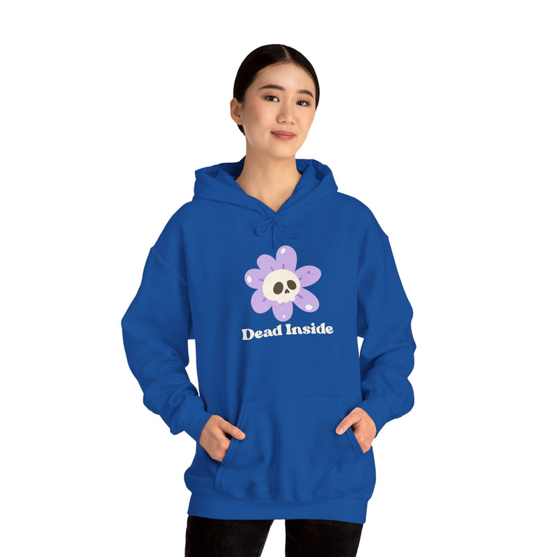 Graphic Floral Skull Hoodie "Dead Inside" - Unisex Heavy Blend™ Hooded Sweatshirt