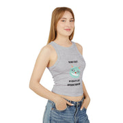 Racer Tank — "I’m Not Crazy, My Reality Is Just Different From Yours" Wonderland Graphic Crop Top