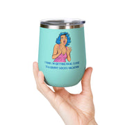Grippy Sock Vacation Pop Art Wine Tumbler - Stainless Steel 12oz