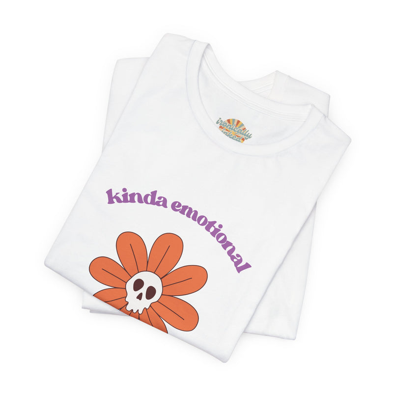 Graphic Tee - Kinda Emotionless Kinda Emotional Floral Skull Mental Health Awareness T-Shirt
