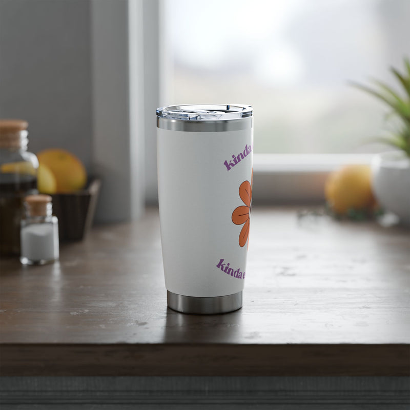 20oz Vagabond Tumbler - "Kinda Emotional Kinda Emotionless" Flower Skull Insulated Traveler Cup