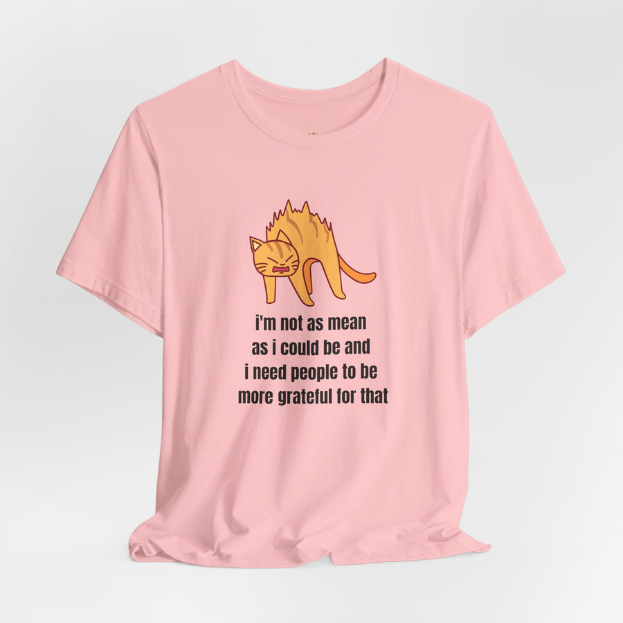 Sassy Cat T-Shirt — "I’m not as mean as I could be and I need people to be more grateful for that" Graphic Tee