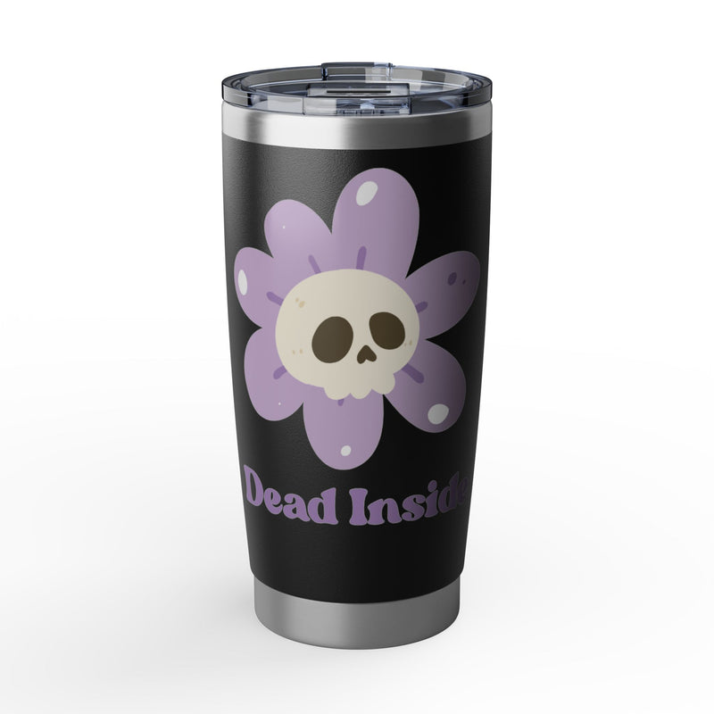 20oz Tumbler — 'Dead Inside' Purple Skull Flower Travel Mug