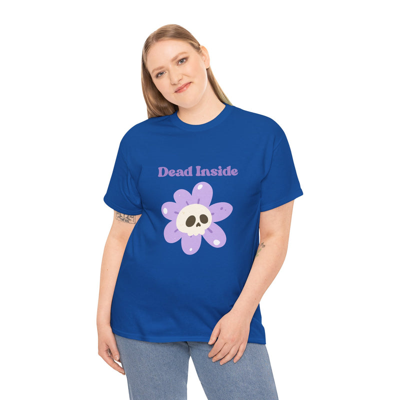 Graphic Tee — "Dead Inside" Skull Flower Mental Health Awareness T-Shirt