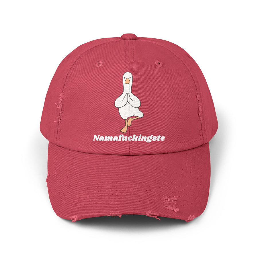 Distressed Cap — 'Namafuckingste' Yoga Goose Baseball Hat
