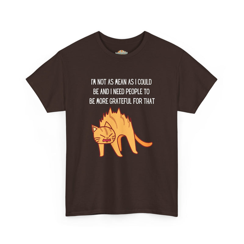 Sassy Cat Attitude T-Shirt — "I’m Not As Mean As I Could Be" Graphic Tee