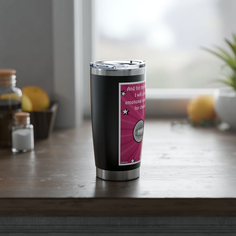 20oz Vagabond Travel Tumbler — 'Emotional Unavailability' Retro Pop Art Traveler Cup