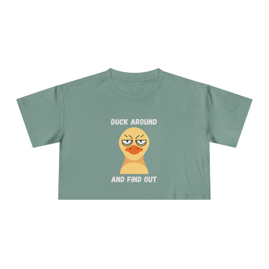 "Duck Around and Find Out" Crop Tee — Graphic T-shirt Top