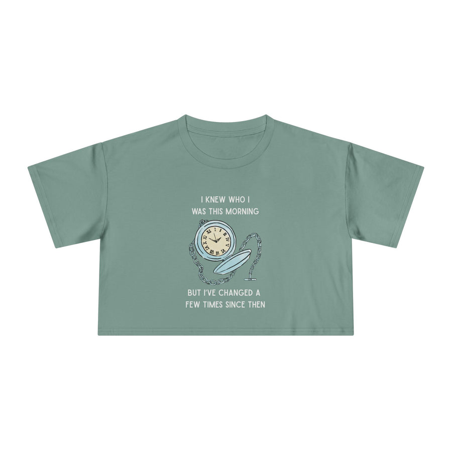 Crop Tee —  "I Knew Who I Was This Morning..." Wonderland T-shirt Top