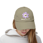 Dead Inside Skull Flower Distressed Cap — Baseball Hat