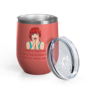 Pop Art Wine Tumbler - "I Need to Teach My Facial Expressions to Use Their Inside Voice" Stainless Steel 12oz