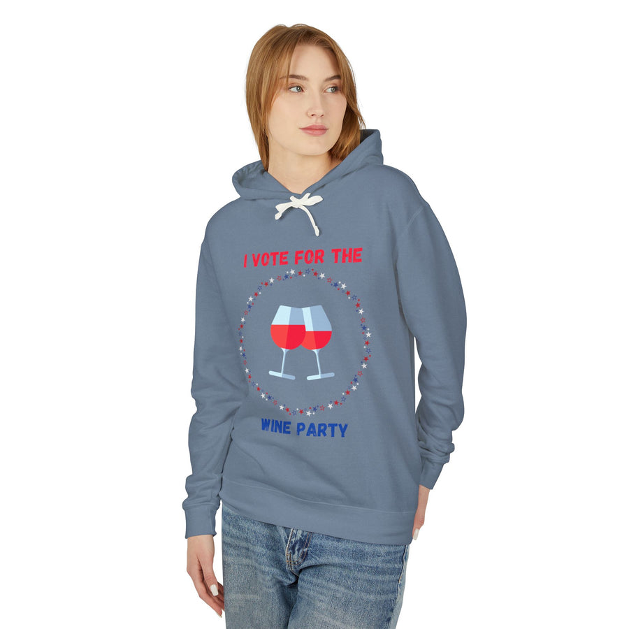 Wine Party - Unisex Lightweight Hooded Sweatshirt