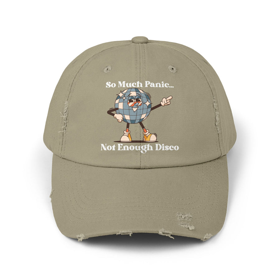 Distressed Cap — "So Much Panic... Not Enough Disco" Retro Disco Baseball Hat