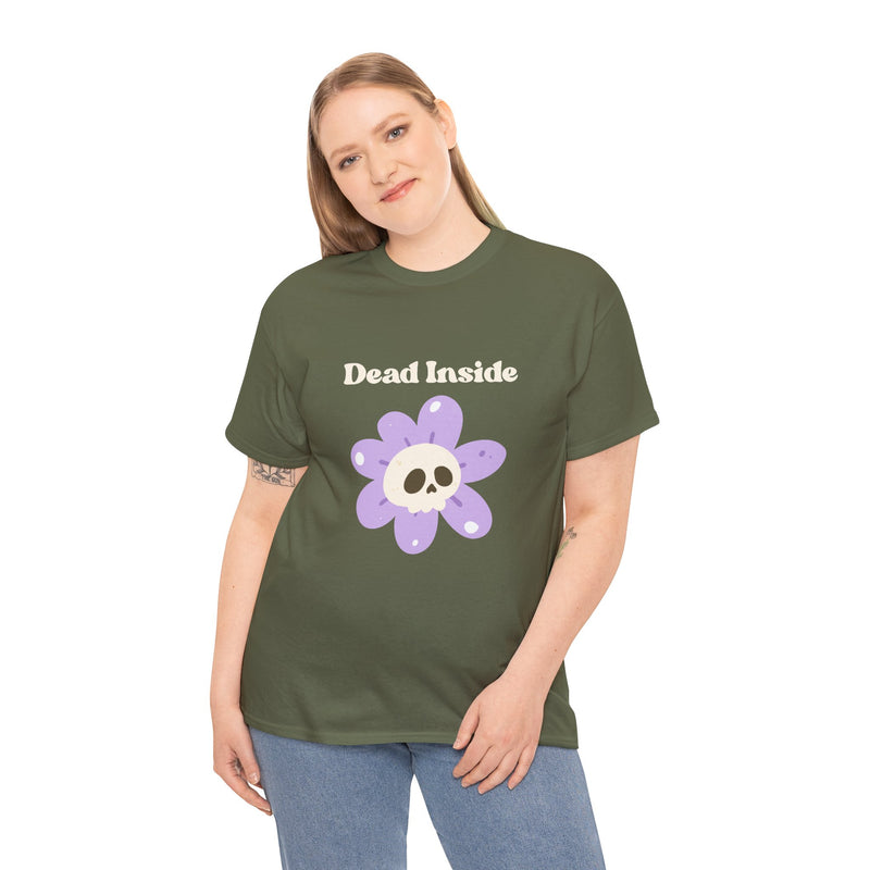 Graphic Tee — "Dead Inside" Skull Flower Mental Health Awareness T-Shirt