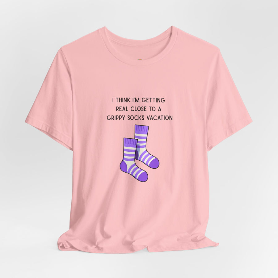 Graphic Tee - "Grippy Socks Vacation" Mental Health Awareness T-Shirt