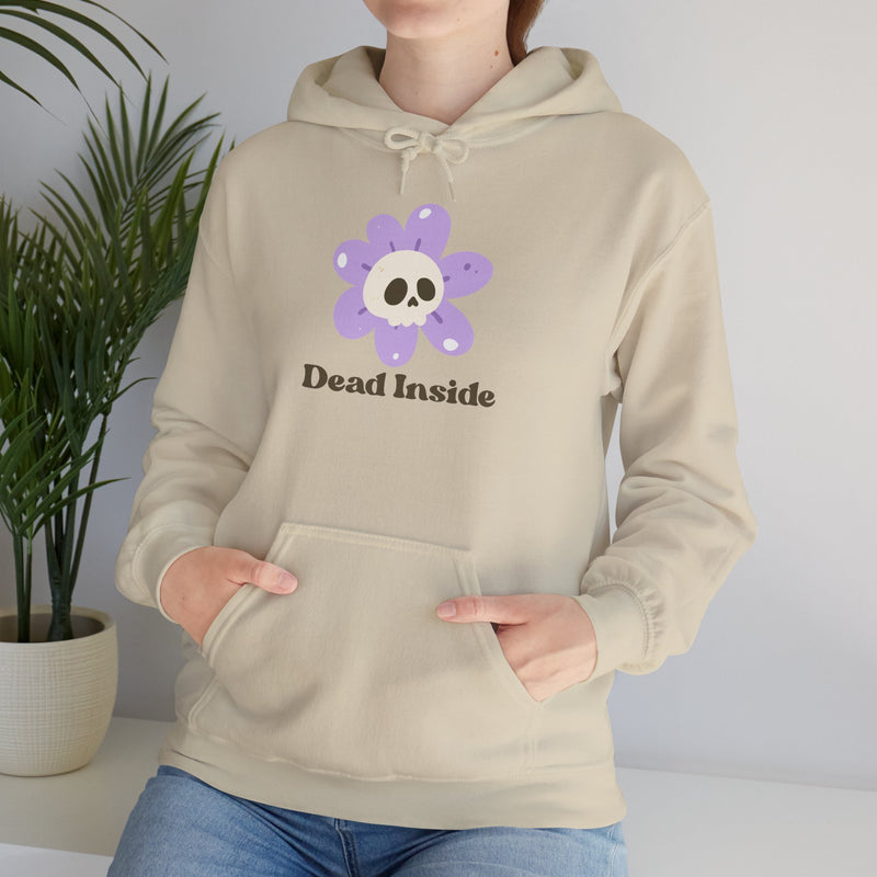Graphic Floral Skull Hoodie "Dead Inside" - Unisex Heavy Blend™ Hooded Sweatshirt