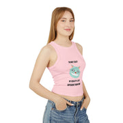 Racer Tank — "I’m Not Crazy, My Reality Is Just Different From Yours" Wonderland Graphic Crop Top