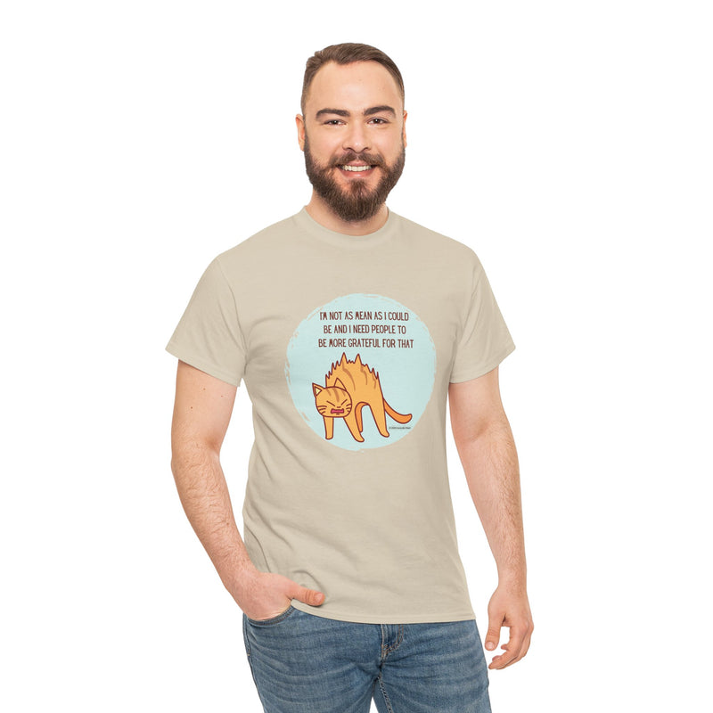 Sassy Cat Attitude T-Shirt — "I’m Not As Mean As I Could Be" Graphic Tee