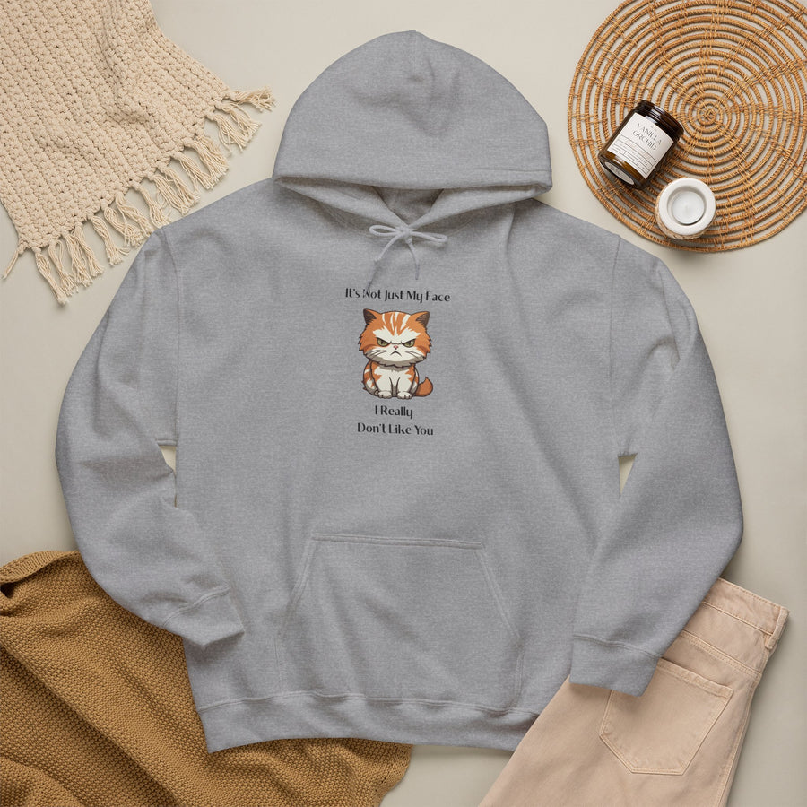 Sassy Cat Hoodie — It's Not Just My Face Graphic Hooded Sweatshirt