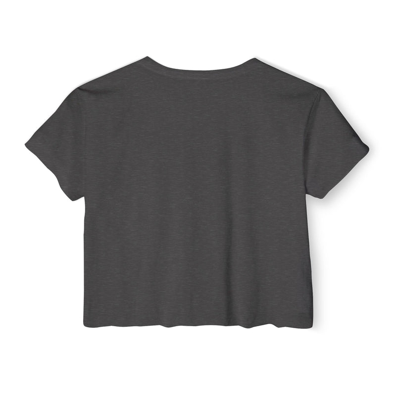 Crop Top — "Kinda Emotional Kinda Emotionless" Skull Flower Festival Tee