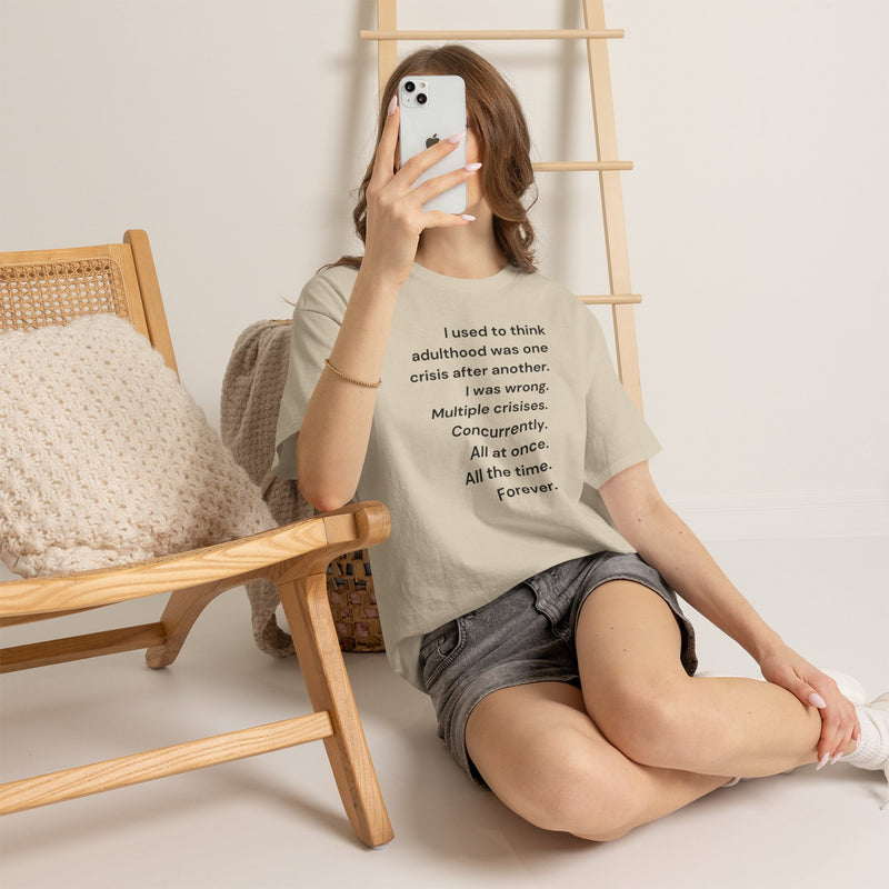 Minimalist Text Tee — 'Adulthood' Graphic T-Shirt
