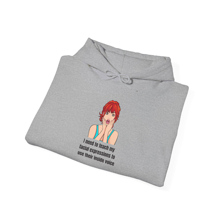 Pop Art Hoodie — 'Facial Expressions' Graphic Hooded Sweatshirt