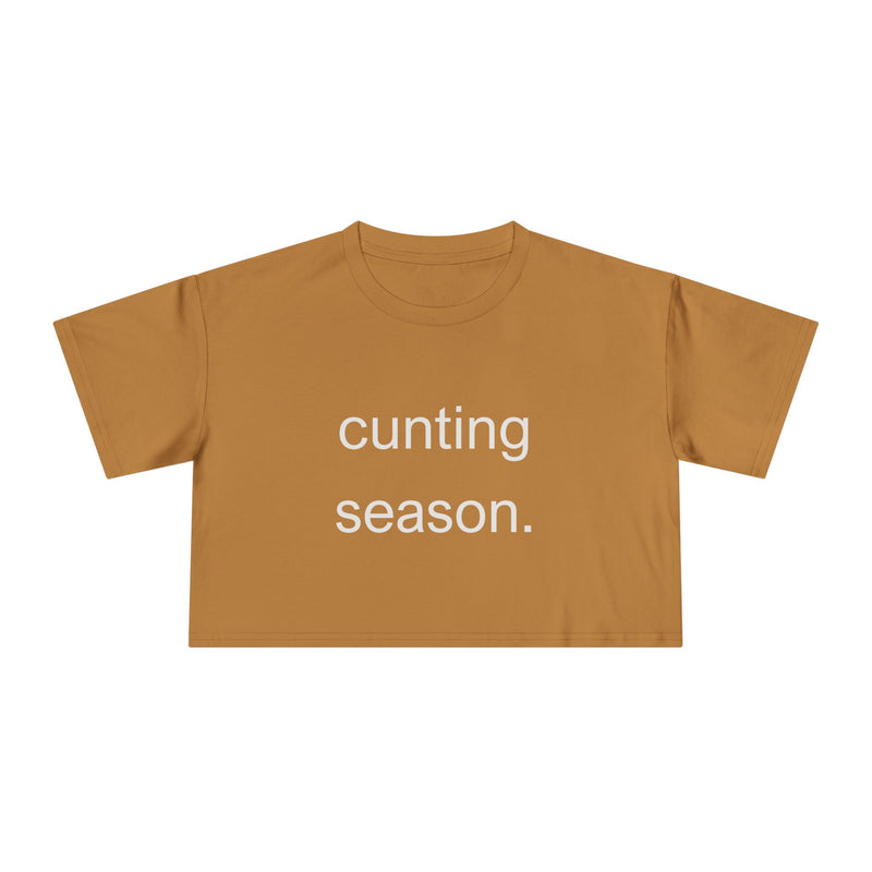 Statement Crop Tee — "Cunting Season" Subtle Minimalist Text T-shirt Top