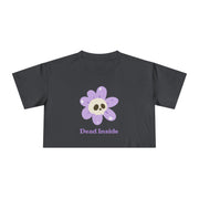 Dead Inside Floral Skull Crop Tee — Women's Graphic T-Shirt Top
