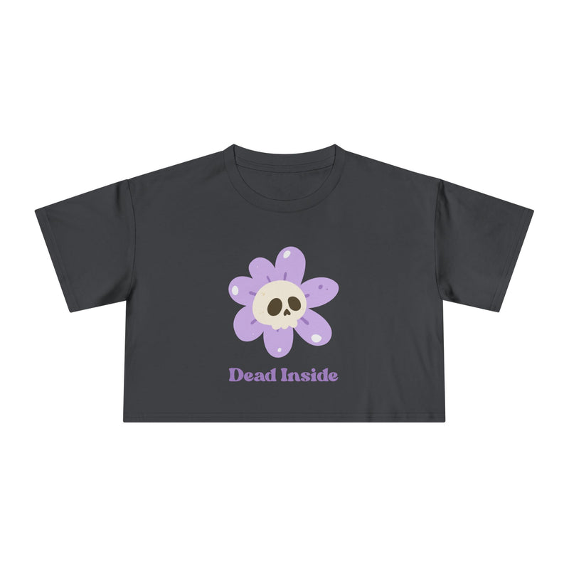 Dead Inside Floral Skull Crop Tee — Women's Graphic T-Shirt Top