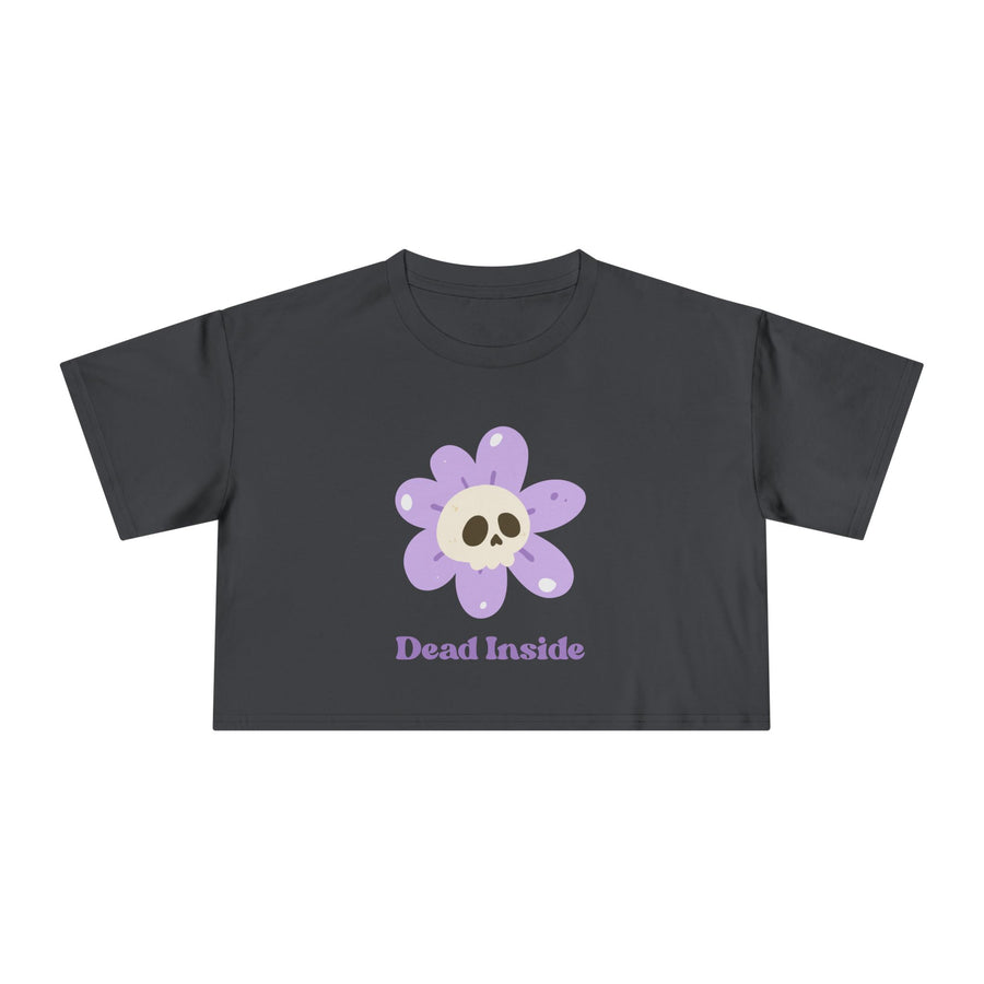 Dead Inside Floral Skull Crop Tee — Women's Graphic T-Shirt Top