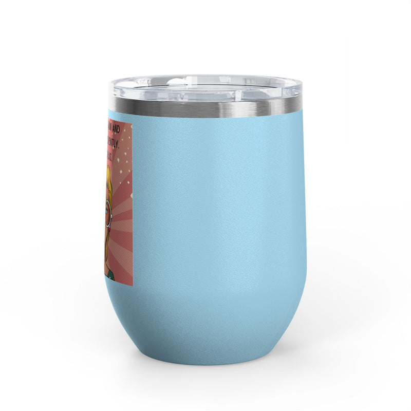 Retro Pop Art "14 Again" Insulated Stainless Steel 12oz Wine Tumbler