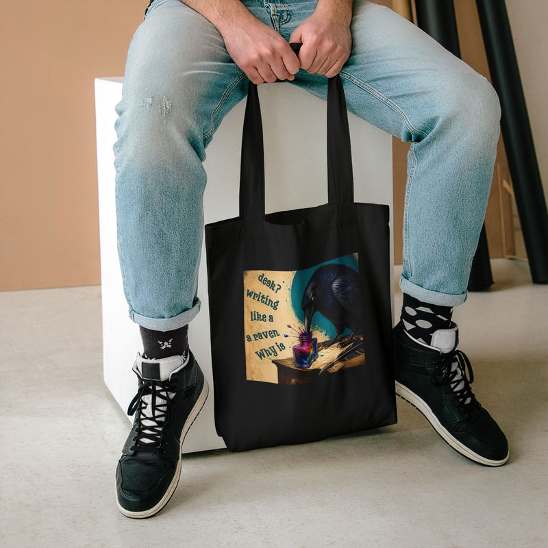 Wonderland "Why is a Raven Like a Writing Desk?" Cotton Tote Bag