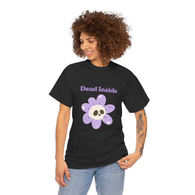 Graphic Tee — "Dead Inside" Skull Flower Mental Health Awareness T-Shirt