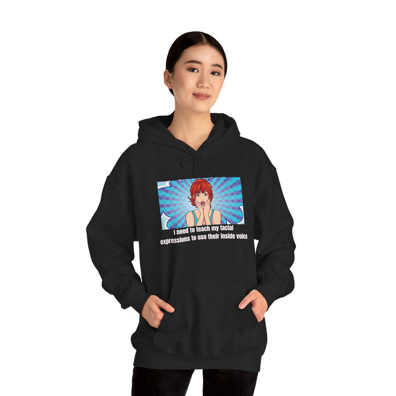 Pop Art Hoodie — 'Facial Expressions' Graphic Hooded Sweatshirt