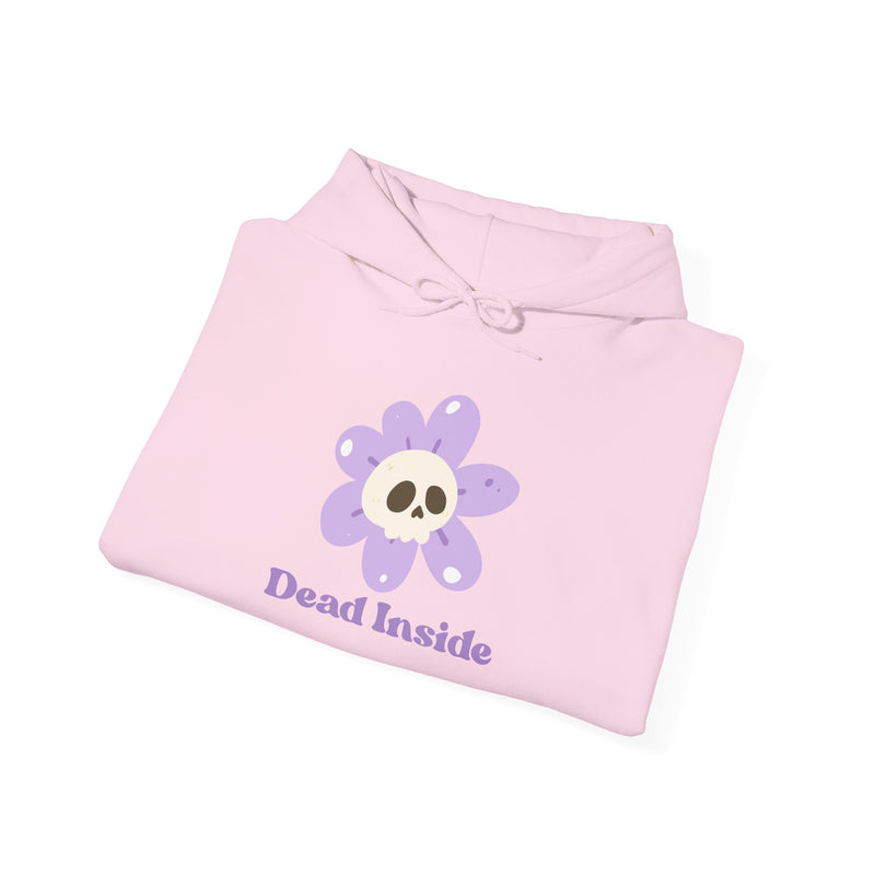 Graphic Floral Skull Hoodie "Dead Inside" - Unisex Heavy Blend™ Hooded Sweatshirt