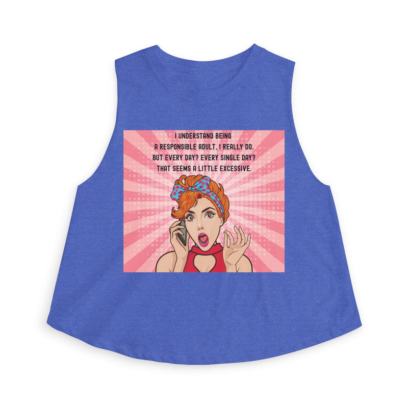 Crop Top - Retro Pop Art "I Understand Being A Responsible Adult..." Graphic Tank