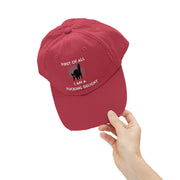 Distressed Baseball Cap — "First Of All I Am A Fucking Delight" Sassy Cat Hat