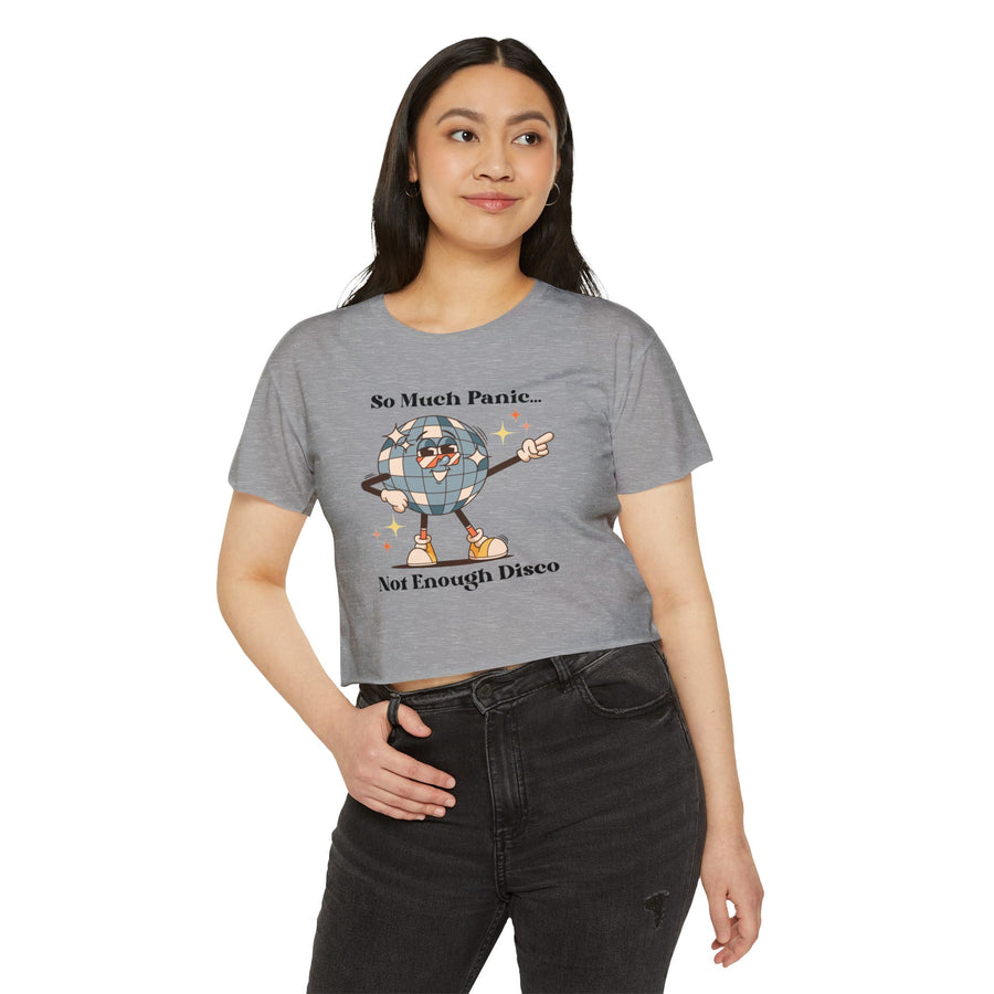 Festival Crop Top T-shirt— “So Much Panic… Not Enough Disco” Graphic Tee