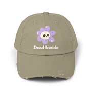 Dead Inside Skull Flower Distressed Cap — Baseball Hat