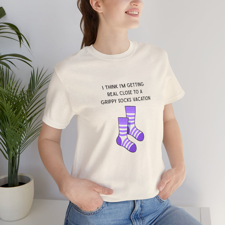 Graphic Tee - "Grippy Socks Vacation" Mental Health Awareness T-Shirt