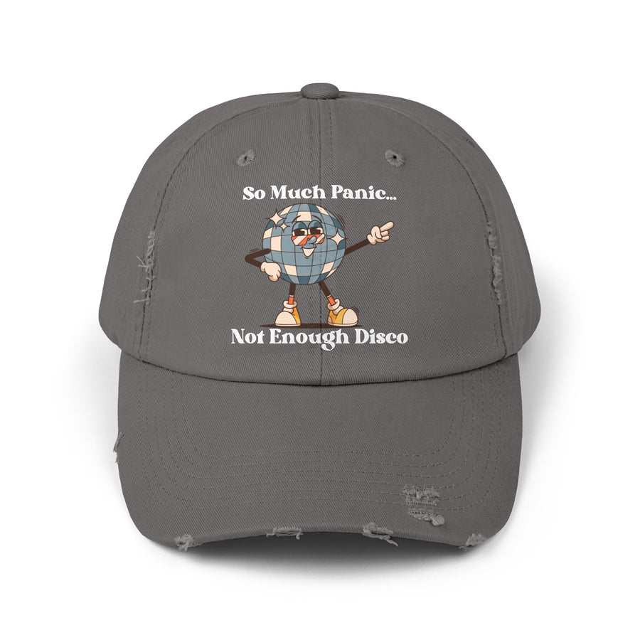 Distressed Cap — "So Much Panic... Not Enough Disco" Retro Disco Baseball Hat