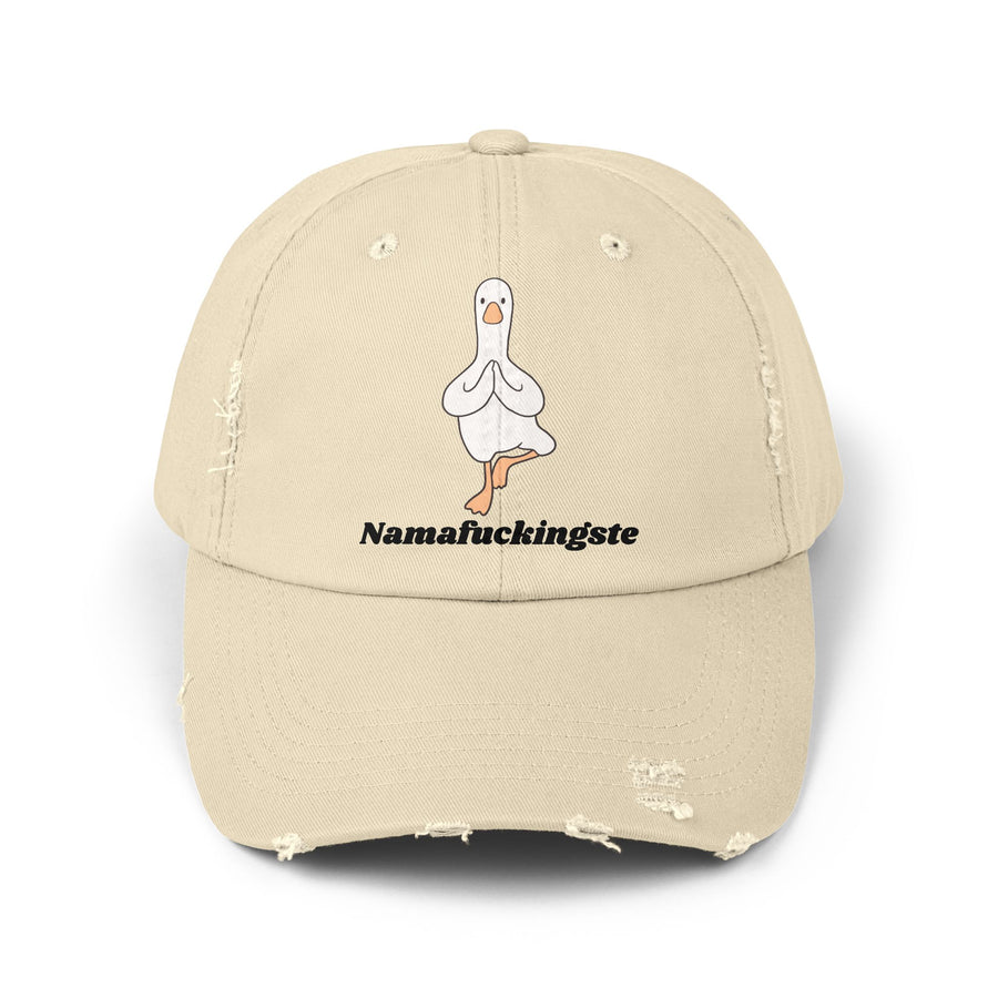 Distressed Cap — 'Namafuckingste' Yoga Goose Baseball Hat