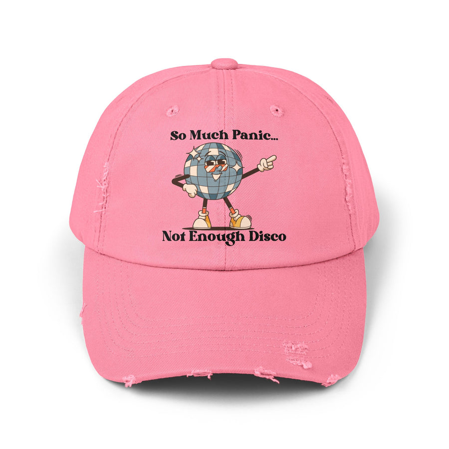 Distressed Cap — "So Much Panic... Not Enough Disco" Retro Disco Baseball Hat