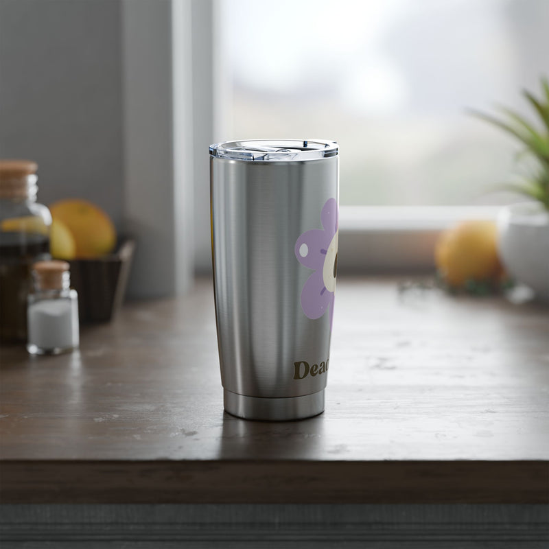 20oz Vagabond Tumbler — 'Dead Inside' Purple Skull Flower Traveler Mug