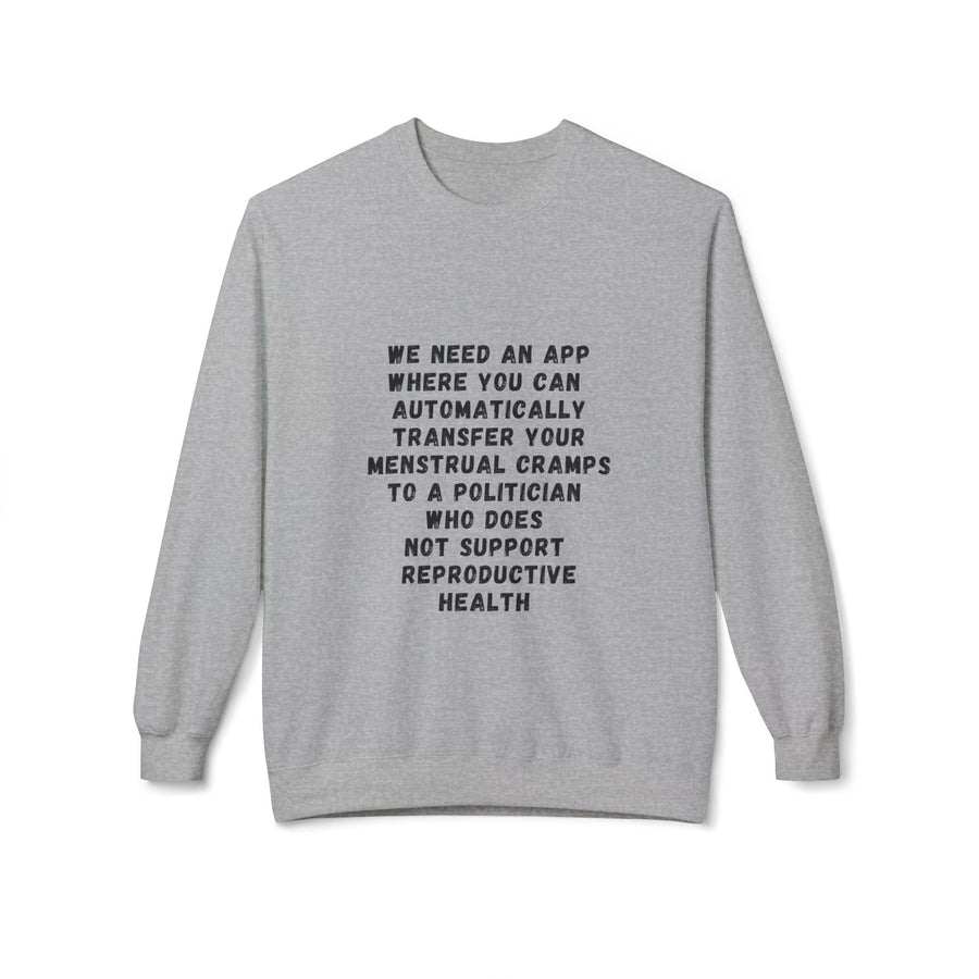 Transfer Menstrual Cramps - Unisex Midweight Softstyle Fleece Crewneck Sweatshirt