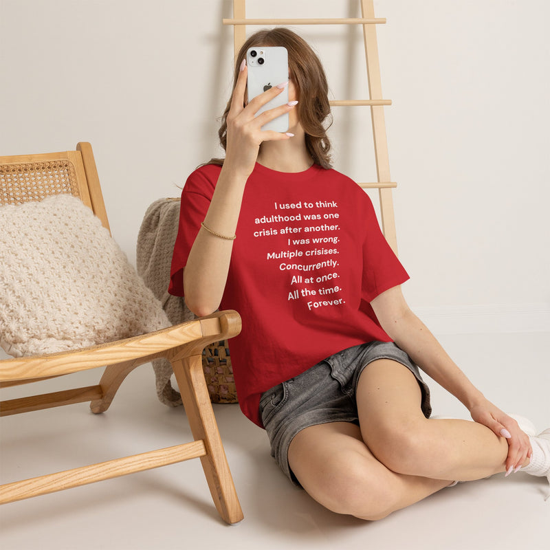 Minimalist Text Tee — 'Adulthood' Graphic T-Shirt