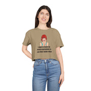 Pop Art Crop Tee — "I need to teach my facial expressions to use their inside voice" Graphic T-shirt Top